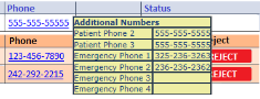 Patient’s Home Phone. Click on the hyperlink to show additional phone numbers for the Patient to include Emergency Contact.